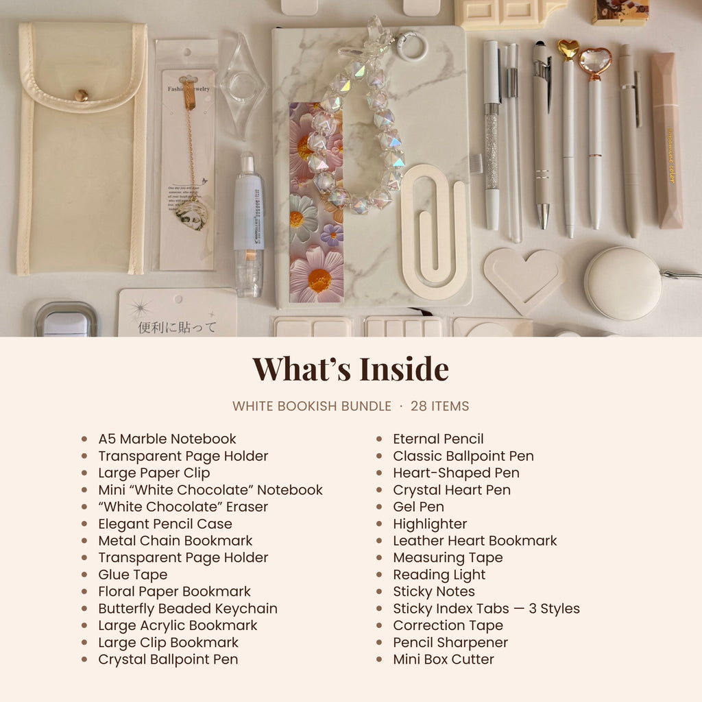White bookish bundle 🤍 28 items